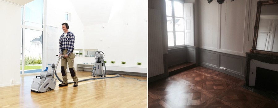 Parquet rénové dans un intérieur lumineux
